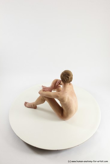 Nude Man White Sitting poses - simple Underweight Medium Brown Sitting poses - ALL Multi angles poses Realistic