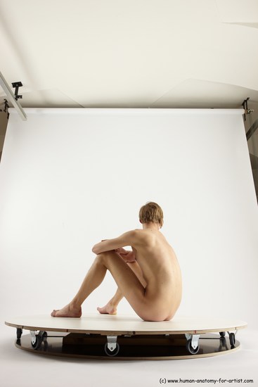 Nude Man White Sitting poses - simple Underweight Medium Brown Sitting poses - ALL Multi angles poses Realistic