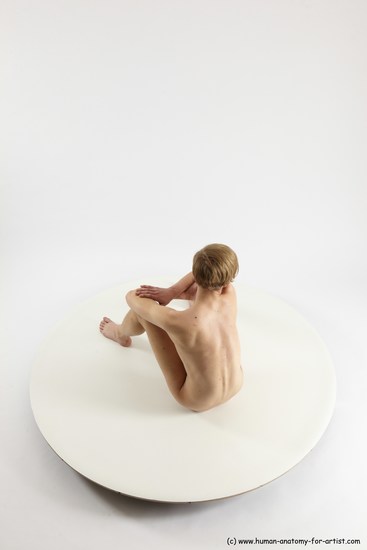 Nude Man White Sitting poses - simple Underweight Medium Brown Sitting poses - ALL Multi angles poses Realistic