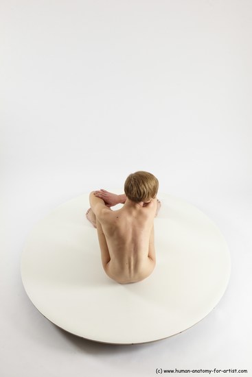 Nude Man White Sitting poses - simple Underweight Medium Brown Sitting poses - ALL Multi angles poses Realistic