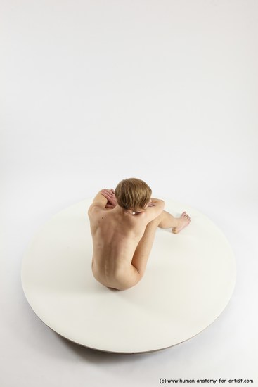 Nude Man White Sitting poses - simple Underweight Medium Brown Sitting poses - ALL Multi angles poses Realistic