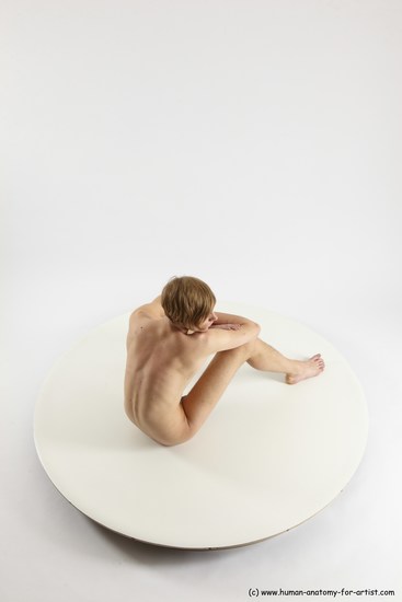 Nude Man White Sitting poses - simple Underweight Medium Brown Sitting poses - ALL Multi angles poses Realistic