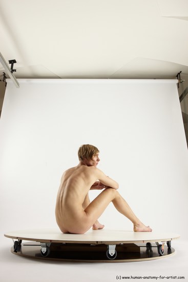 Nude Man White Sitting poses - simple Underweight Medium Brown Sitting poses - ALL Multi angles poses Realistic