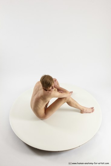 Nude Man White Sitting poses - simple Underweight Medium Brown Sitting poses - ALL Multi angles poses Realistic