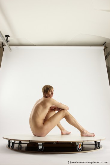 Nude Man White Sitting poses - simple Underweight Medium Brown Sitting poses - ALL Multi angles poses Realistic