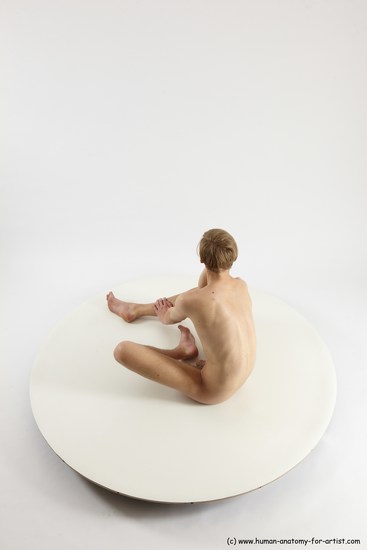 Nude Man White Sitting poses - simple Underweight Medium Brown Sitting poses - ALL Multi angles poses Realistic