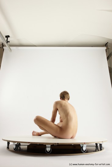 Nude Man White Sitting poses - simple Underweight Medium Brown Sitting poses - ALL Multi angles poses Realistic