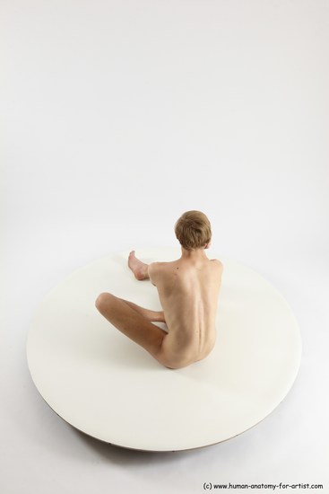 Nude Man White Sitting poses - simple Underweight Medium Brown Sitting poses - ALL Multi angles poses Realistic