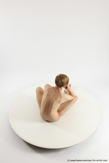 Nude Man White Sitting poses - simple Underweight Medium Brown Sitting poses - ALL Multi angles poses Realistic