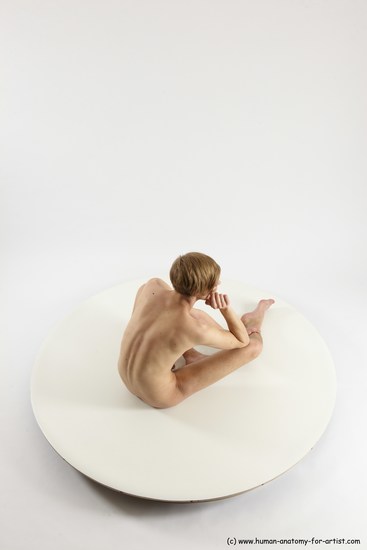 Nude Man White Sitting poses - simple Underweight Medium Brown Sitting poses - ALL Multi angles poses Realistic