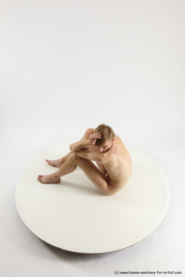 Nude Man White Sitting poses - simple Underweight Medium Brown Sitting poses - ALL Multi angles poses Realistic