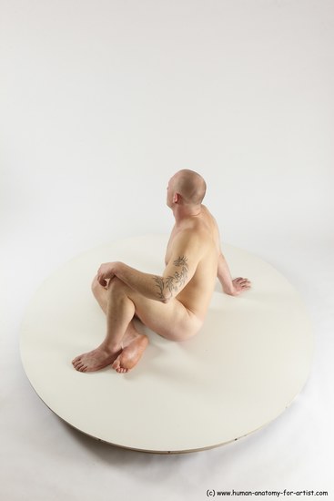 Nude Man White Sitting poses - simple Slim Bald Sitting poses - ALL Multi angles poses Realistic