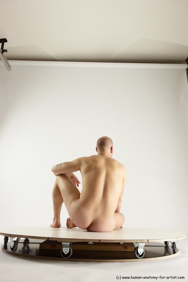 Nude Man White Sitting poses - simple Slim Bald Sitting poses - ALL Multi angles poses Realistic