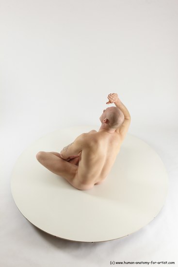 Nude Man White Sitting poses - simple Slim Bald Sitting poses - ALL Multi angles poses Realistic