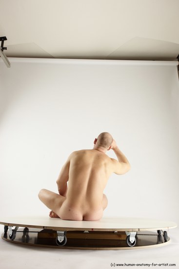 Nude Man White Sitting poses - simple Slim Bald Sitting poses - ALL Multi angles poses Realistic