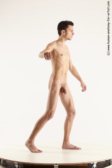 Nude Man White Standing poses - ALL Athletic Short Brown Standing poses - simple Multi angles poses Realistic