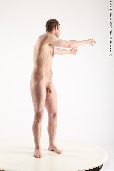 Nude Man White Standing poses - ALL Slim Short Brown Standing poses - simple Realistic