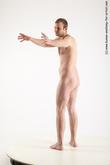 Nude Man White Standing poses - ALL Slim Short Brown Standing poses - simple Realistic