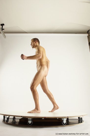 Nude Fighting Man White Standing poses - ALL Slim Short Brown Standing poses - simple Multi angles poses Realistic