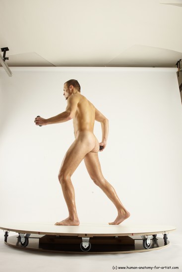 Nude Fighting Man White Standing poses - ALL Slim Short Brown Standing poses - simple Multi angles poses Realistic