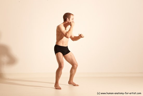 Underwear Martial art Man White Moving poses Athletic Short Blond Dynamic poses Academic