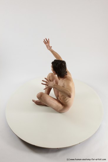 Nude Man White Sitting poses - simple Slim Short Brown Sitting poses - ALL Multi angles poses Realistic