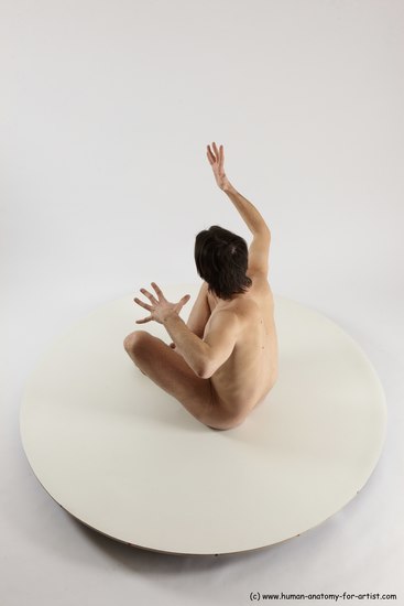 Nude Man White Sitting poses - simple Slim Short Brown Sitting poses - ALL Multi angles poses Realistic