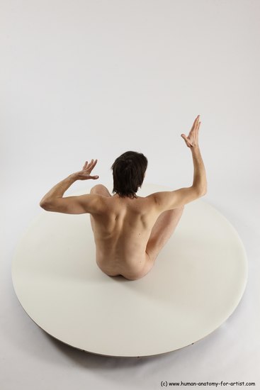 Nude Man White Sitting poses - simple Slim Short Brown Sitting poses - ALL Multi angles poses Realistic