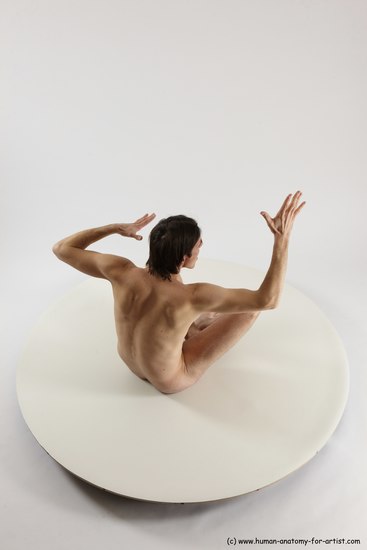 Nude Man White Sitting poses - simple Slim Short Brown Sitting poses - ALL Multi angles poses Realistic