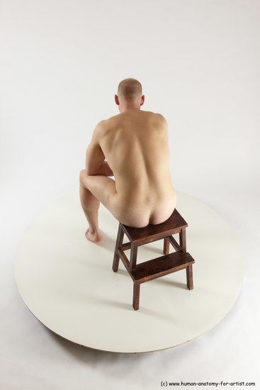 Nude Man White Sitting poses - simple Slim Bald Sitting poses - ALL Multi angles poses Realistic