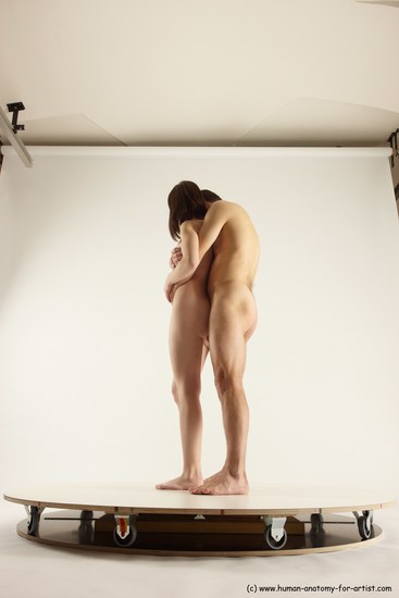 Nude Woman - Man White Standing poses - ALL Slim Short Brown Standing poses - simple Multi angles poses Realistic