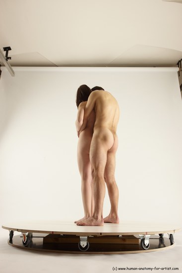 Nude Woman - Man White Standing poses - ALL Slim Short Brown Standing poses - simple Multi angles poses Realistic