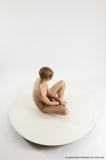 Nude Man White Sitting poses - simple Underweight Medium Brown Sitting poses - ALL Multi angles poses Realistic