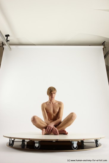 Nude Man White Sitting poses - simple Underweight Medium Brown Sitting poses - ALL Multi angles poses Realistic