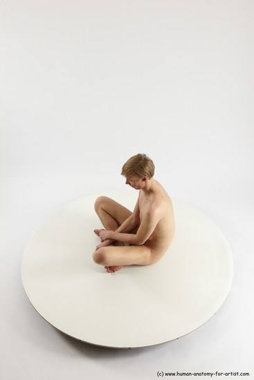 Nude Man White Sitting poses - simple Underweight Medium Brown Sitting poses - ALL Multi angles poses Realistic