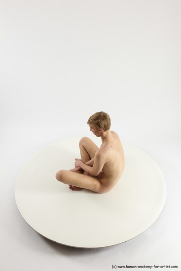 Nude Man White Sitting poses - simple Underweight Medium Brown Sitting poses - ALL Multi angles poses Realistic