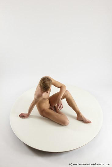 Nude Man White Sitting poses - simple Underweight Medium Brown Sitting poses - ALL Multi angles poses Realistic