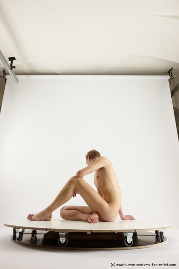 Nude Man White Sitting poses - simple Underweight Medium Brown Sitting poses - ALL Multi angles poses Realistic