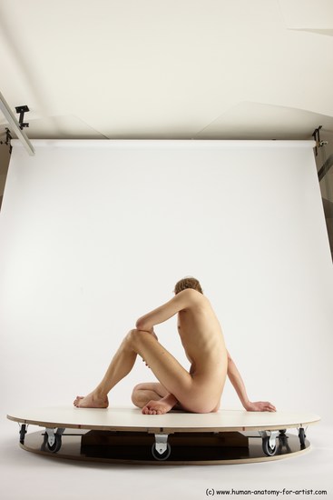 Nude Man White Sitting poses - simple Underweight Medium Brown Sitting poses - ALL Multi angles poses Realistic