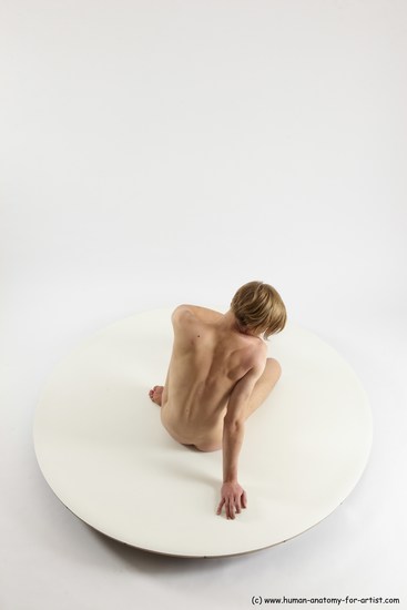 Nude Man White Sitting poses - simple Underweight Medium Brown Sitting poses - ALL Multi angles poses Realistic