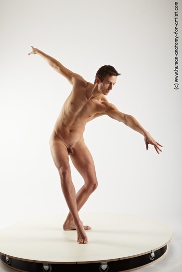 Nude Man White Standing poses - ALL Athletic Short Brown Standing poses - simple Realistic