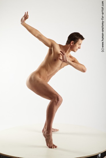 Nude Man White Standing poses - ALL Athletic Short Brown Standing poses - simple Realistic