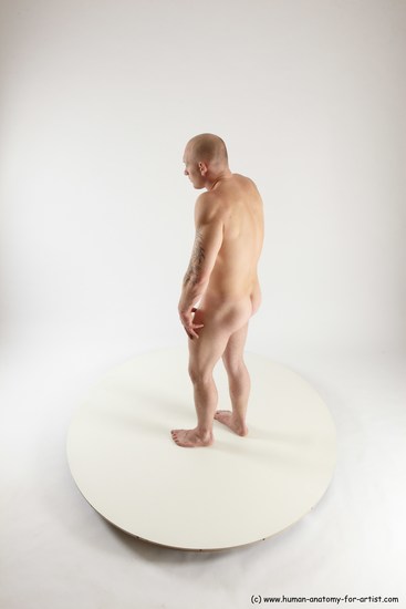 Nude Man White Standing poses - ALL Slim Bald Standing poses - simple Multi angles poses Realistic