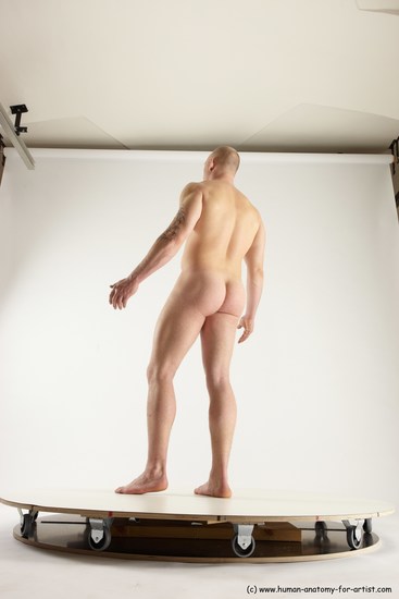 Nude Man White Standing poses - ALL Slim Bald Standing poses - simple Multi angles poses Realistic