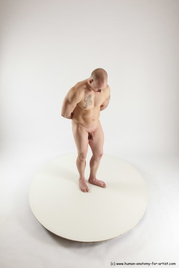 Nude Man White Standing poses - ALL Slim Bald Standing poses - simple Multi angles poses Realistic