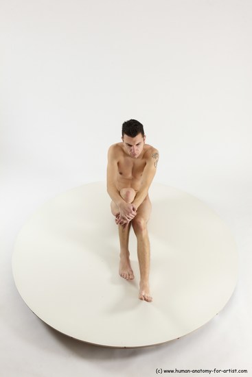 Nude Man White Sitting poses - simple Athletic Short Brown Sitting poses - ALL Multi angles poses Realistic