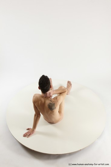 Nude Man White Sitting poses - simple Athletic Short Brown Sitting poses - ALL Multi angles poses Realistic