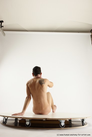 Nude Man White Sitting poses - simple Athletic Short Brown Sitting poses - ALL Multi angles poses Realistic