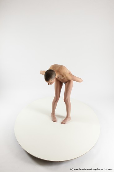 Nude White Standing poses - ALL Slim Bald Standing poses - bend over Multi angles poses Realistic