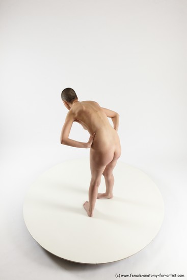 Nude White Standing poses - ALL Slim Bald Standing poses - bend over Multi angles poses Realistic